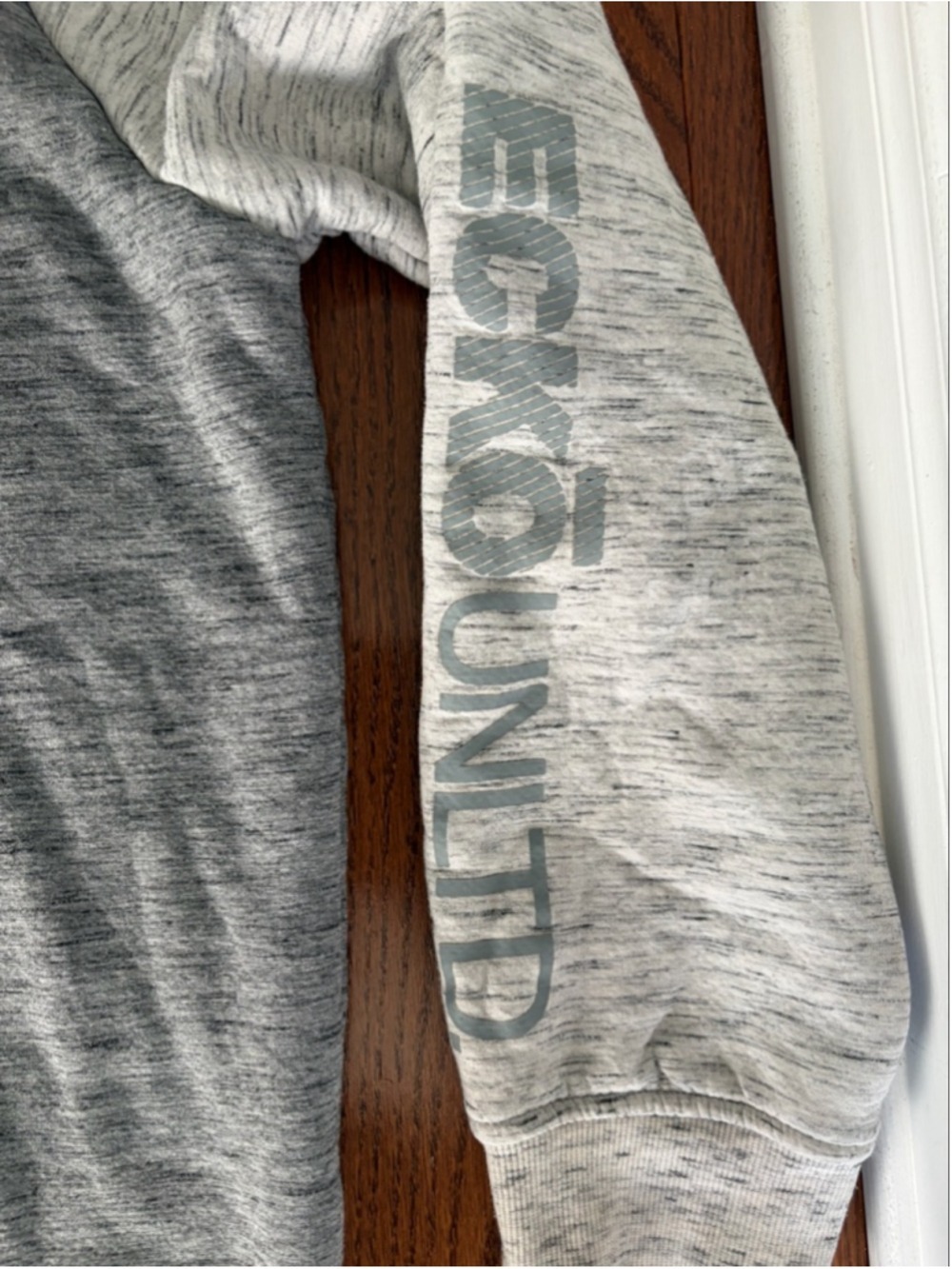 Ecko Unlimited Men's Grey White Full Zip Spellout Hoodie Sweater Y2K - Picture 3 of 5